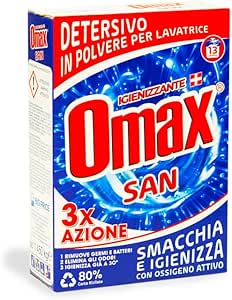 Detersive in Polvere per Lavatrice Super Igienizzante Smacchia e Igienizza tripla azione Rimuove Germi e bacteri