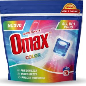 Omax Pods Colorati Detersivo Lavatrice In Capsule,  Freschezza, Morbidezza A Pulizia profonda e E In Cicli Brevi