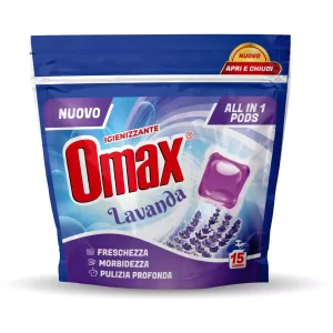 Omax Pods LAVANDA Detersivo Lavatrice In Capsule, Freschezza, Morbidezza A Pulizia profonda e E In Cicli Brevi