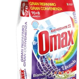 DETERSIVO LAVATRICE IN POLVERE IGIENIZZANTE 78 LAVAGGI OMAX LAVANDA - FORMATO CONVENIENZA